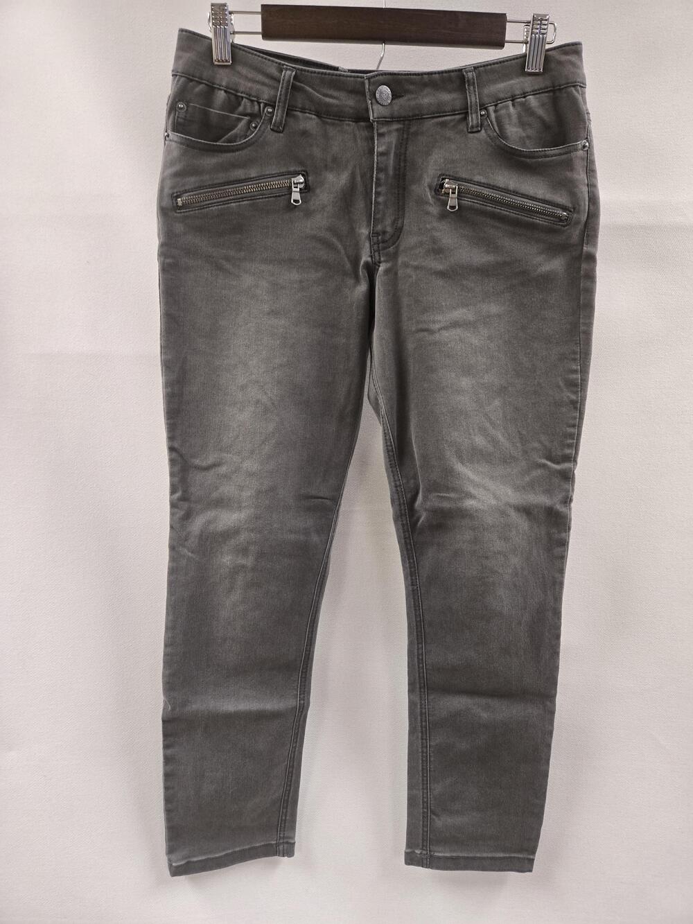 Kenneth Cole Reaction Pants Womens 8 Gray Skinny Ankle Zip Pocket Stretch